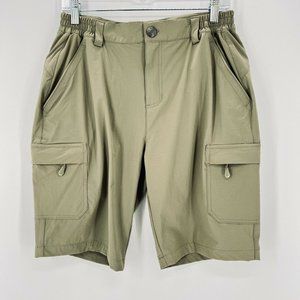 Libin Womens Sz M  Ltwt Hiking Shorts Zip Pockets Cargo Shorts Summer Travel Tan